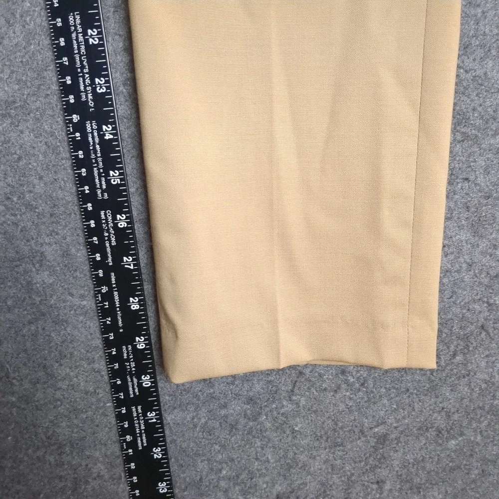 Brooks Brothers Lucia Fit Pants Womens 6 Tan Wool Stretch Straight Leg Italy Fab